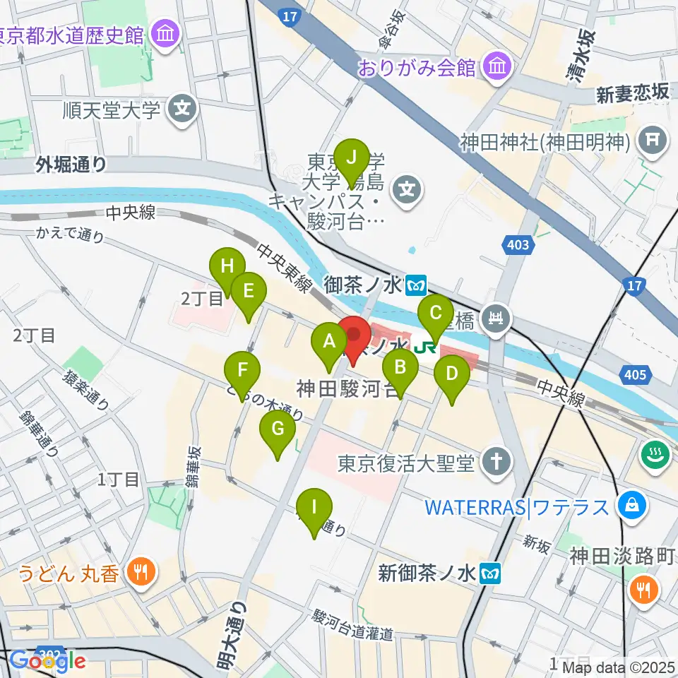 クロサワウインドお茶の水店周辺のコンビニエンスストア一覧地図