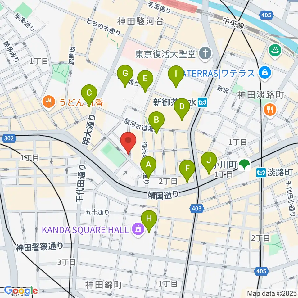 エンギター周辺のコンビニエンスストア一覧地図