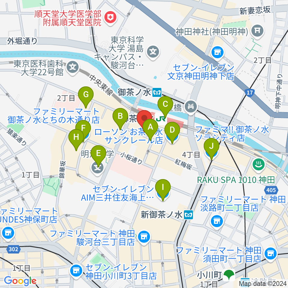 ＡＡＡイワタ楽器周辺のコンビニエンスストア一覧地図