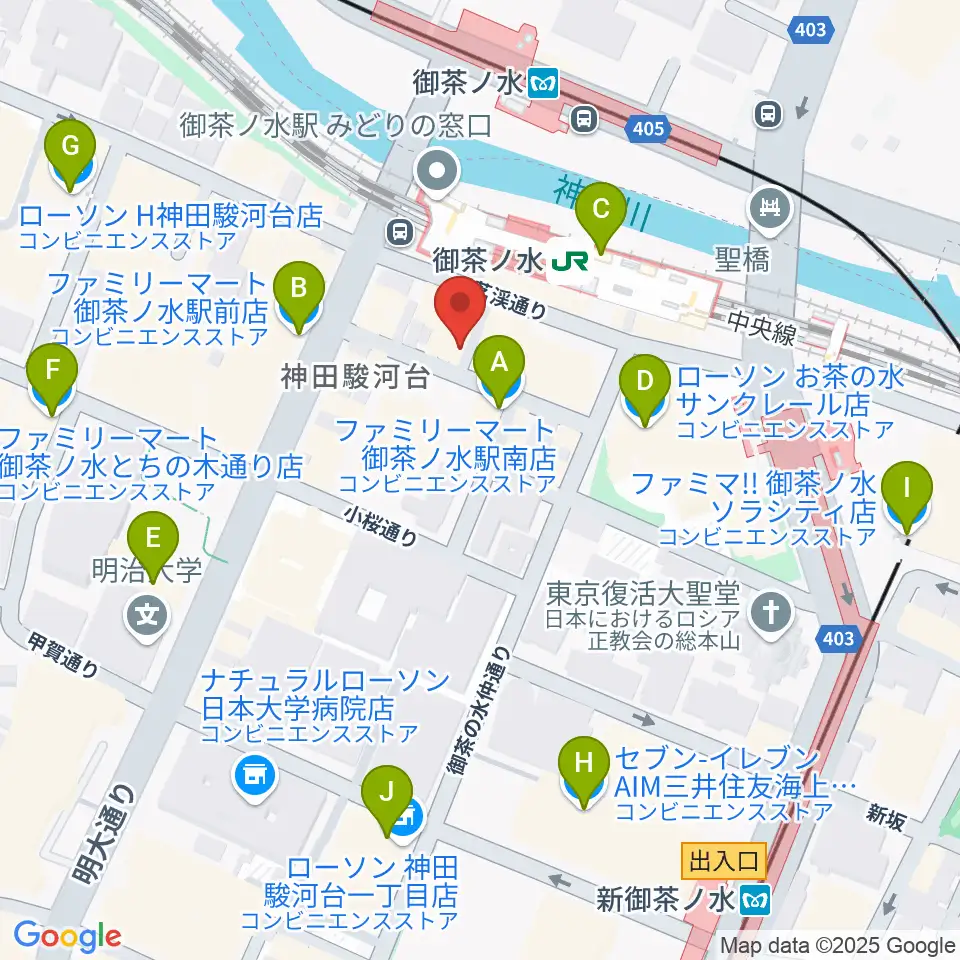 ＡＡＡイワタ楽器周辺のコンビニエンスストア一覧地図