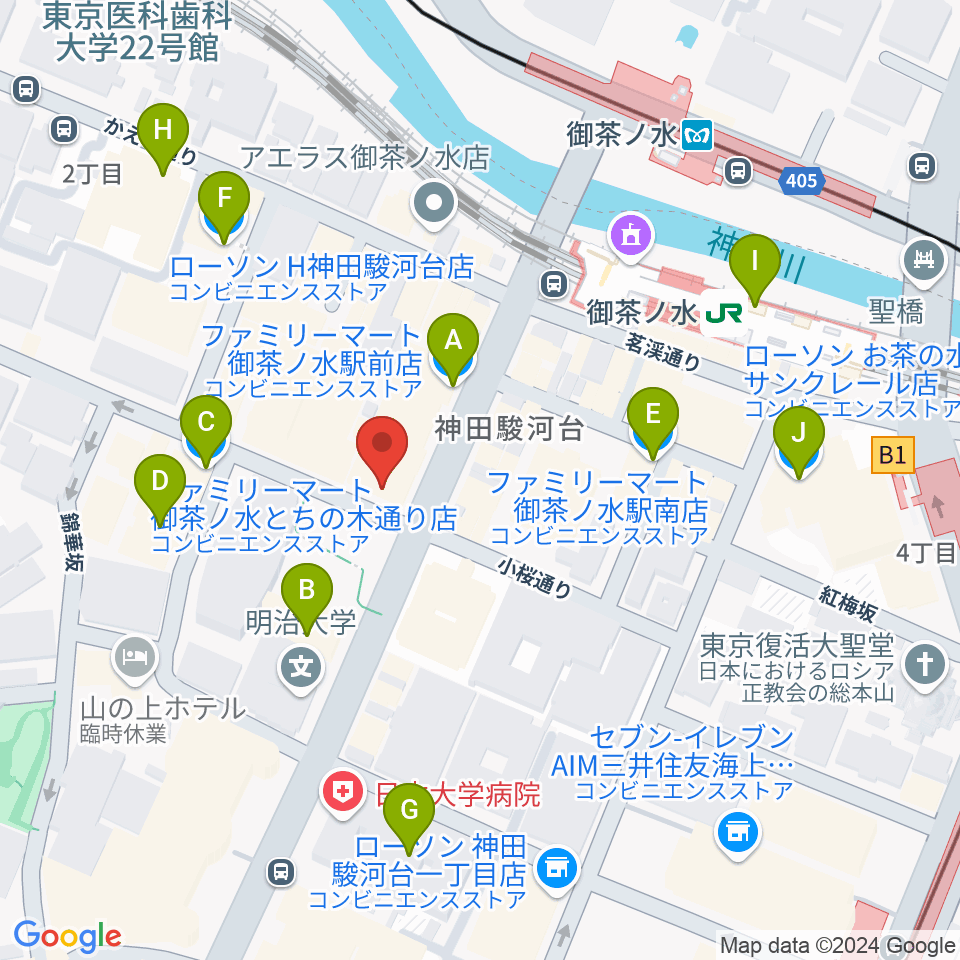 ディスクユニオン JazzTOKYO周辺のコンビニエンスストア一覧地図