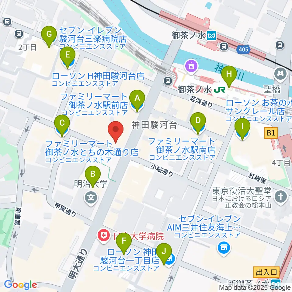 ディスクユニオン JazzTOKYO周辺のコンビニエンスストア一覧地図