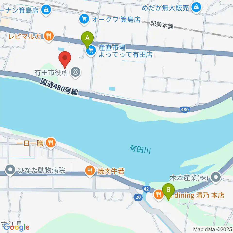 有田市民会館周辺のコンビニエンスストア一覧地図