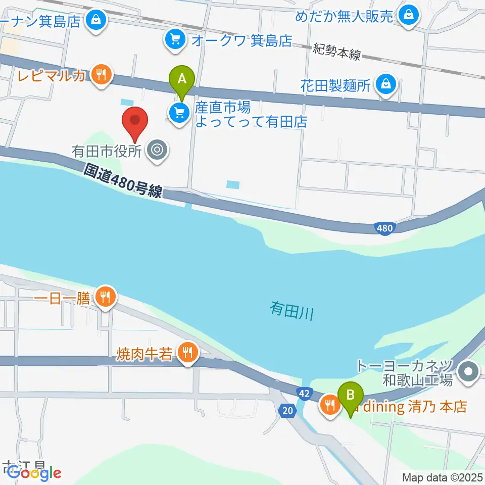 有田市民会館周辺のコンビニエンスストア一覧地図