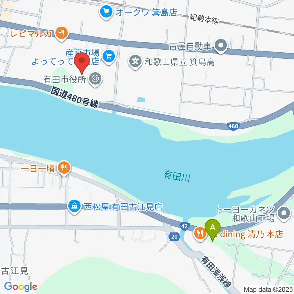 有田市民会館周辺のコンビニエンスストア一覧地図
