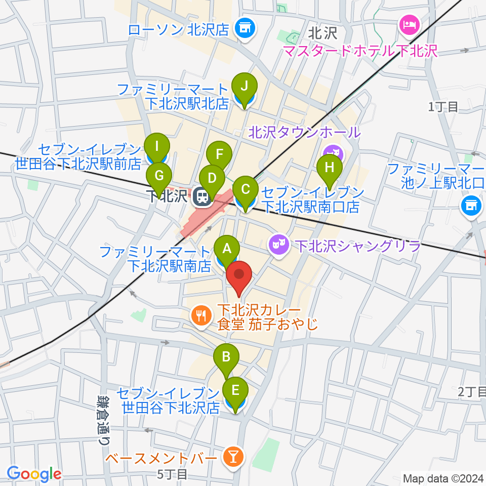 下北沢 近松周辺のコンビニエンスストア一覧地図