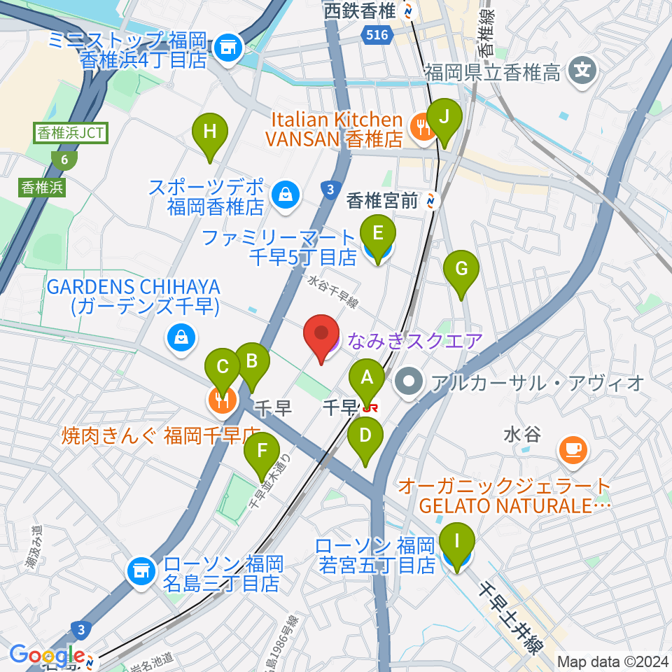 なみきスクエア・東市民センター周辺のコンビニエンスストア一覧地図