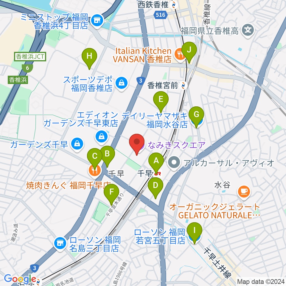 なみきスクエア・東市民センター周辺のコンビニエンスストア一覧地図