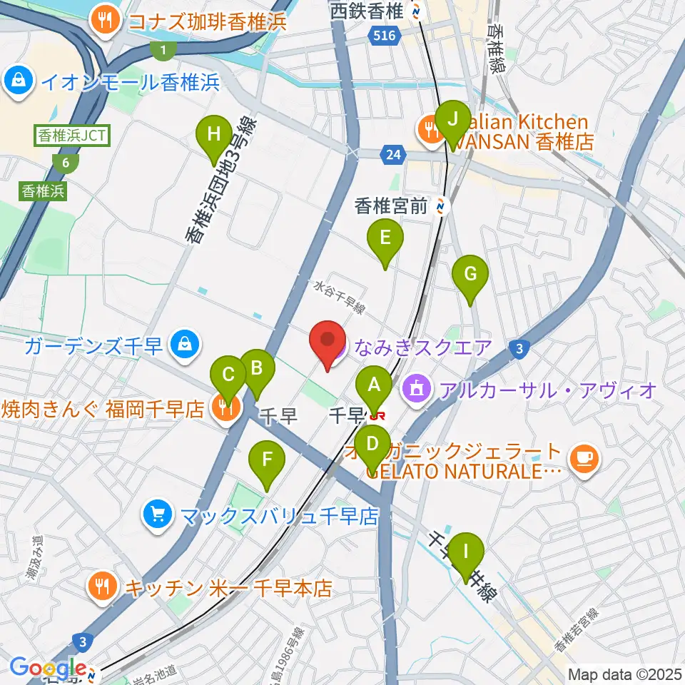 なみきスクエア・東市民センター周辺のコンビニエンスストア一覧地図