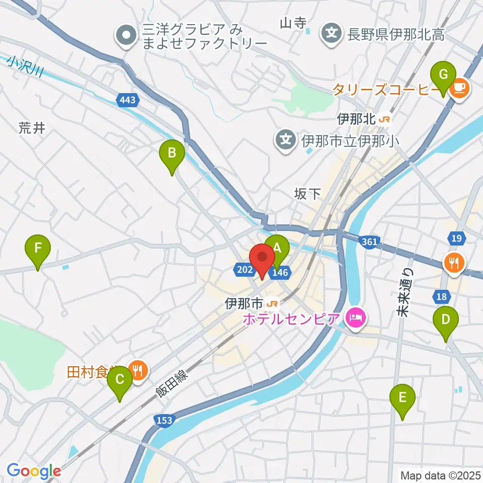 ニシザワいなっせホール周辺のコンビニエンスストア一覧地図