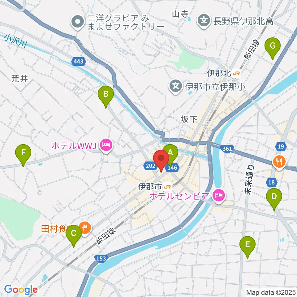 ニシザワいなっせホール周辺のコンビニエンスストア一覧地図