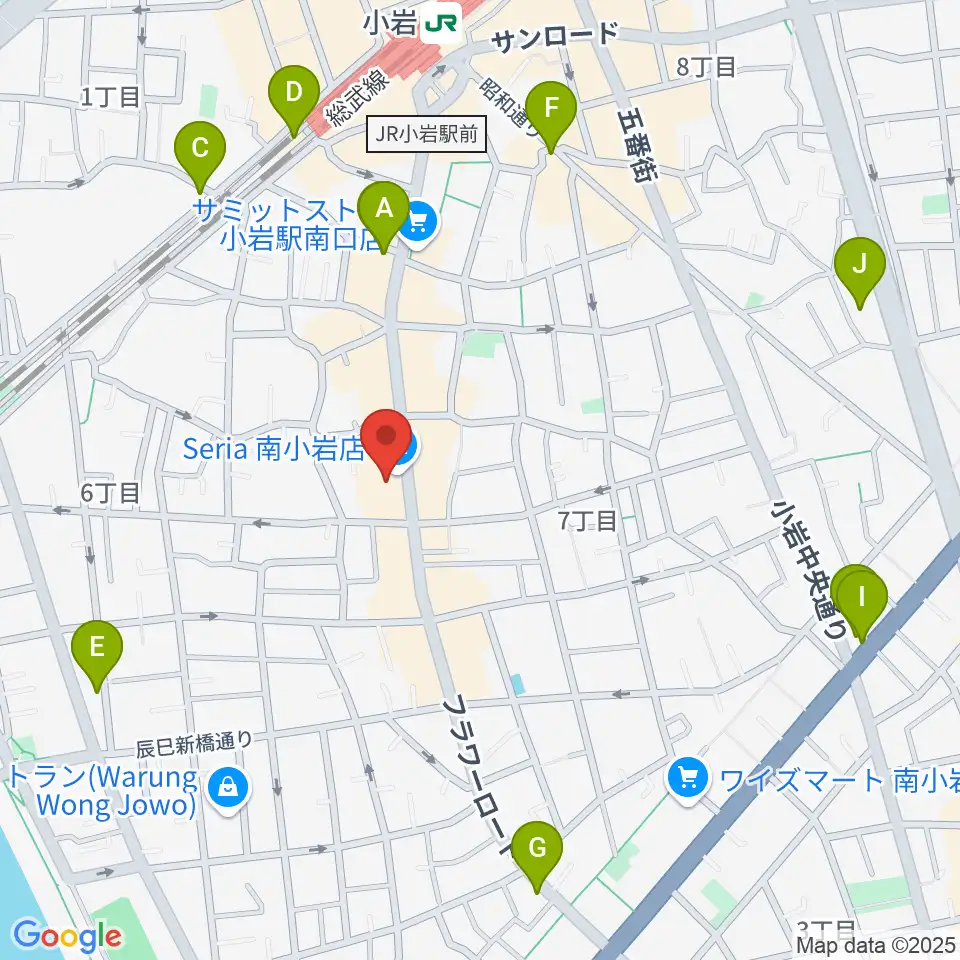 南小岩バッハザール周辺のコンビニエンスストア一覧地図
