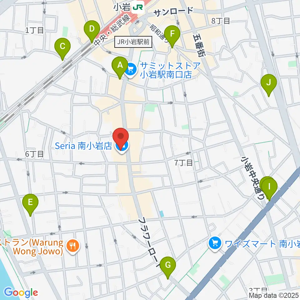 南小岩バッハザール周辺のコンビニエンスストア一覧地図