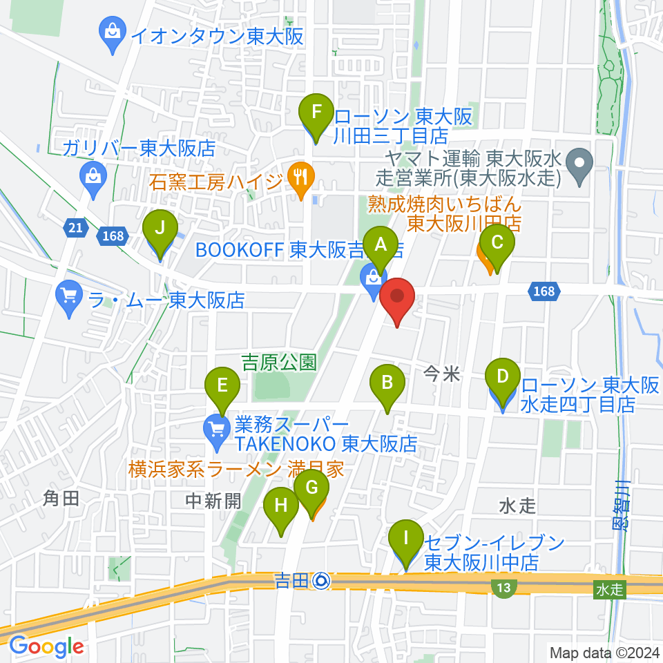 スタジオDMP周辺のコンビニエンスストア一覧地図