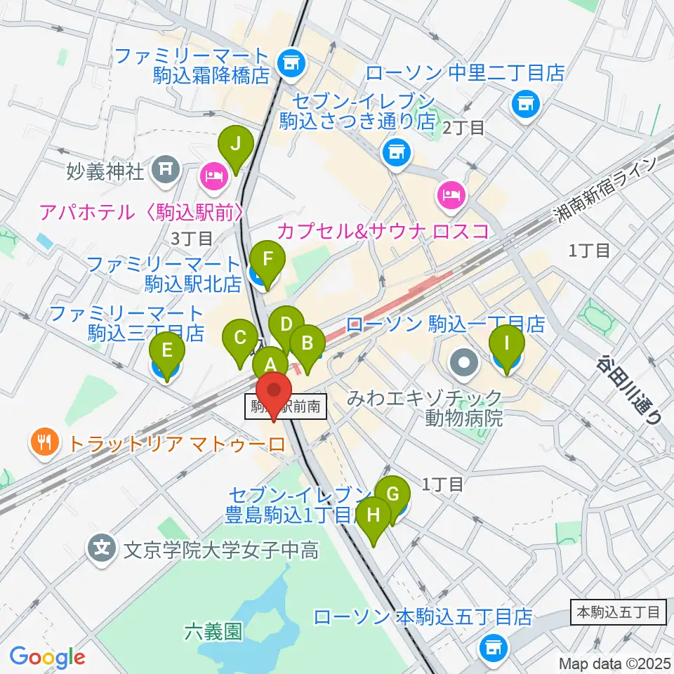 ムラーラミュージックオフィス周辺のコンビニエンスストア一覧地図