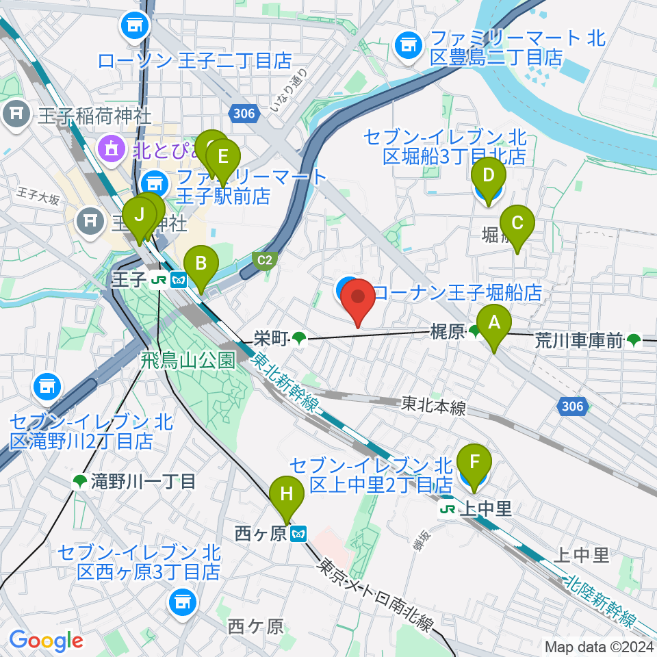 邦楽囃子方 五代目 望月朴清周辺のコンビニエンスストア一覧地図