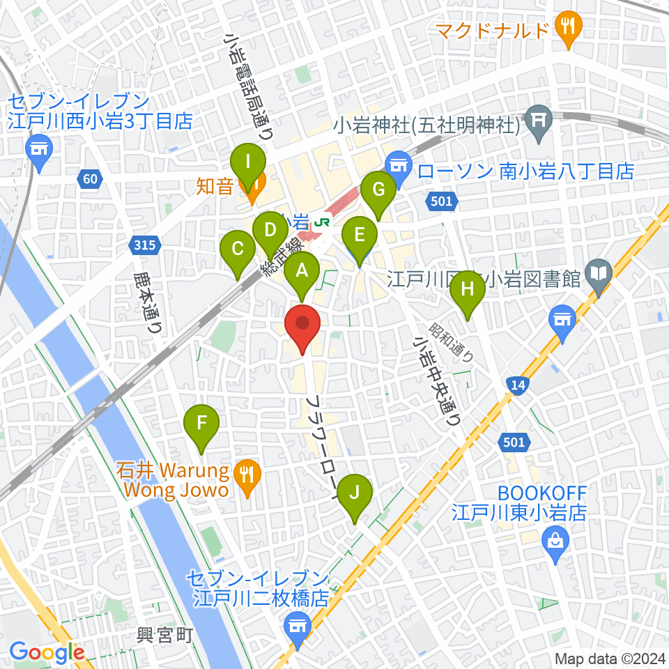 メイト音楽学院周辺のコンビニエンスストア一覧地図