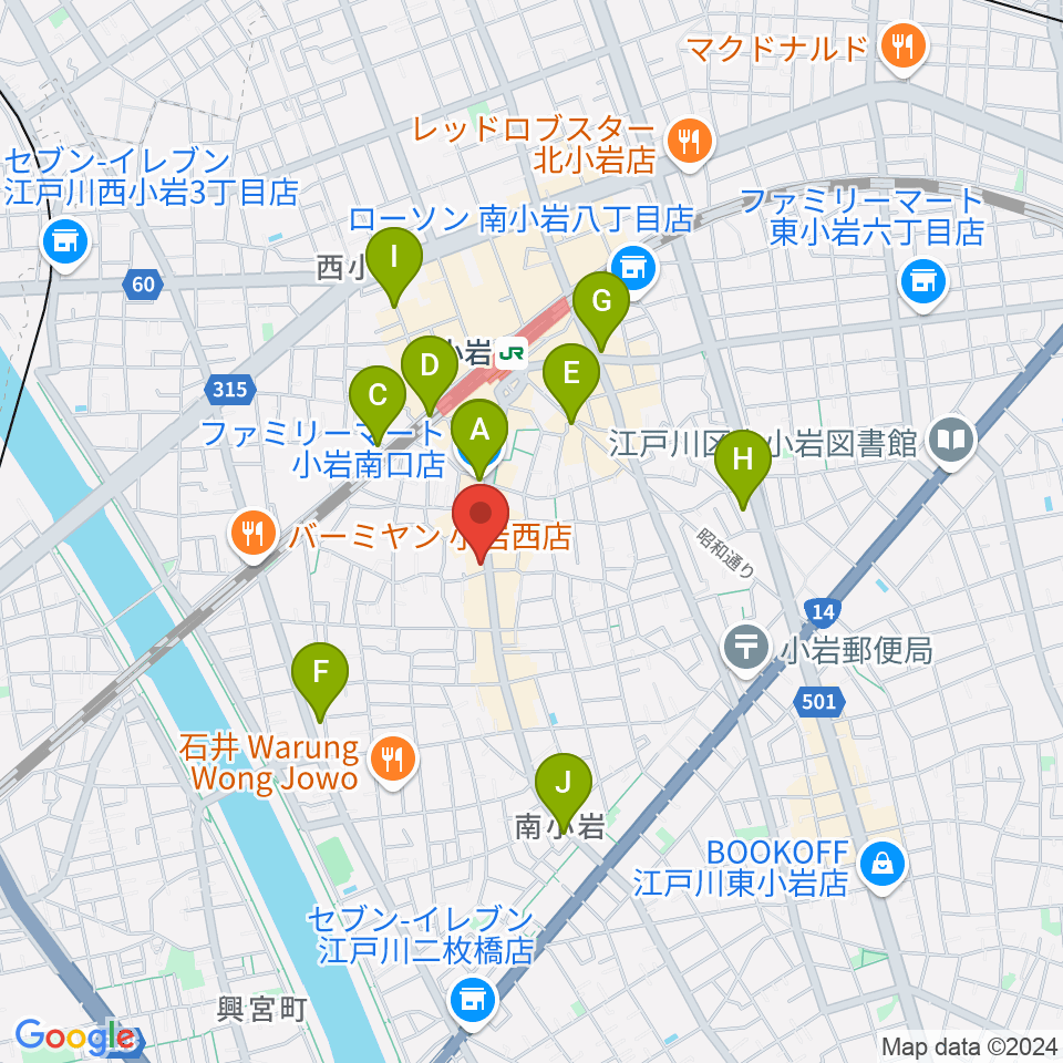 メイト音楽学院周辺のコンビニエンスストア一覧地図