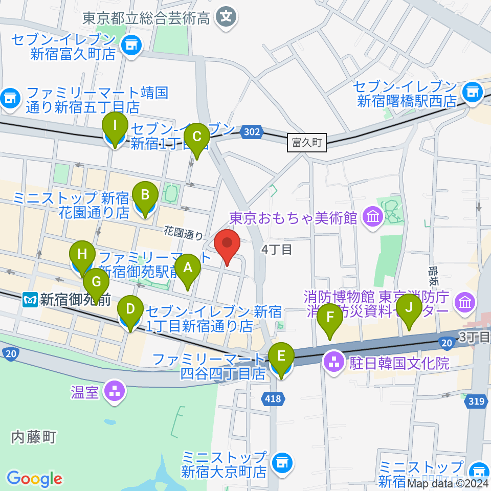 STUDIO Cross Edge周辺のコンビニエンスストア一覧地図