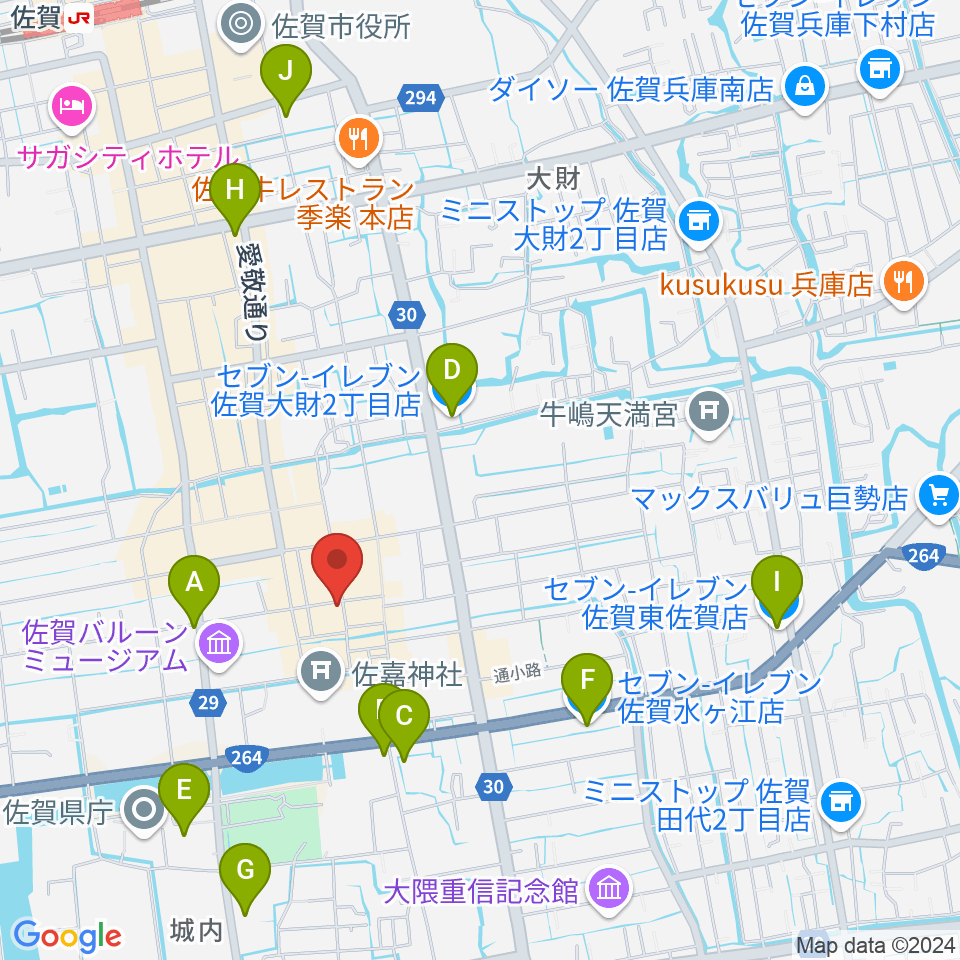 佐賀Riff周辺のコンビニエンスストア一覧地図