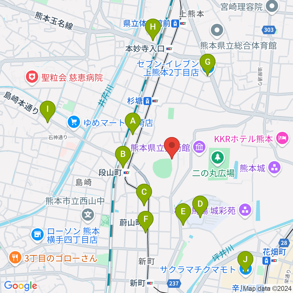 リブワーク藤崎台球場周辺のコンビニエンスストア一覧地図