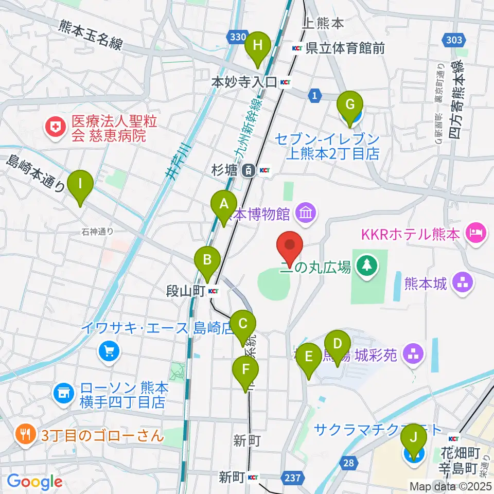 リブワーク藤崎台球場周辺のコンビニエンスストア一覧地図