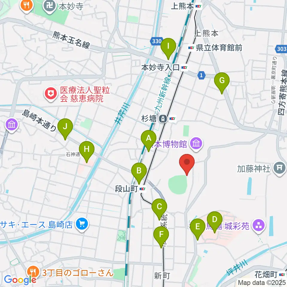 リブワーク藤崎台球場周辺のコンビニエンスストア一覧地図
