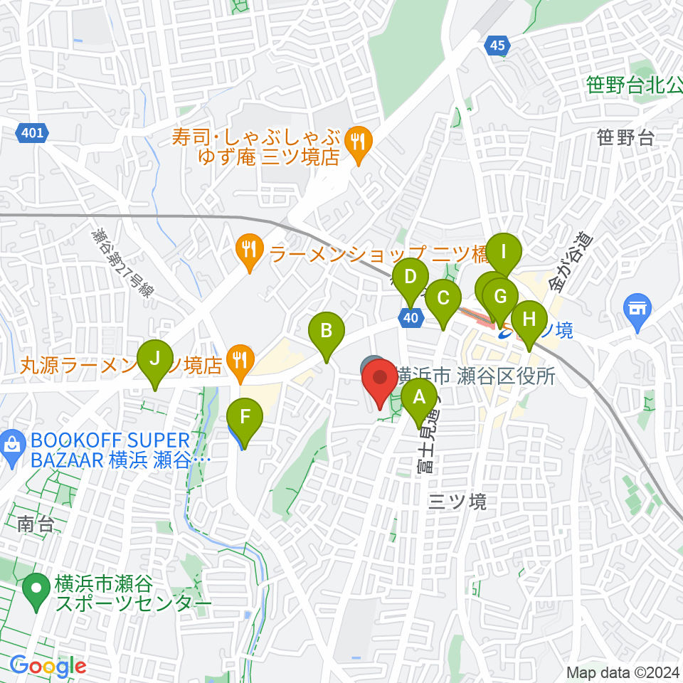 横浜市瀬谷公会堂周辺のコンビニエンスストア一覧地図