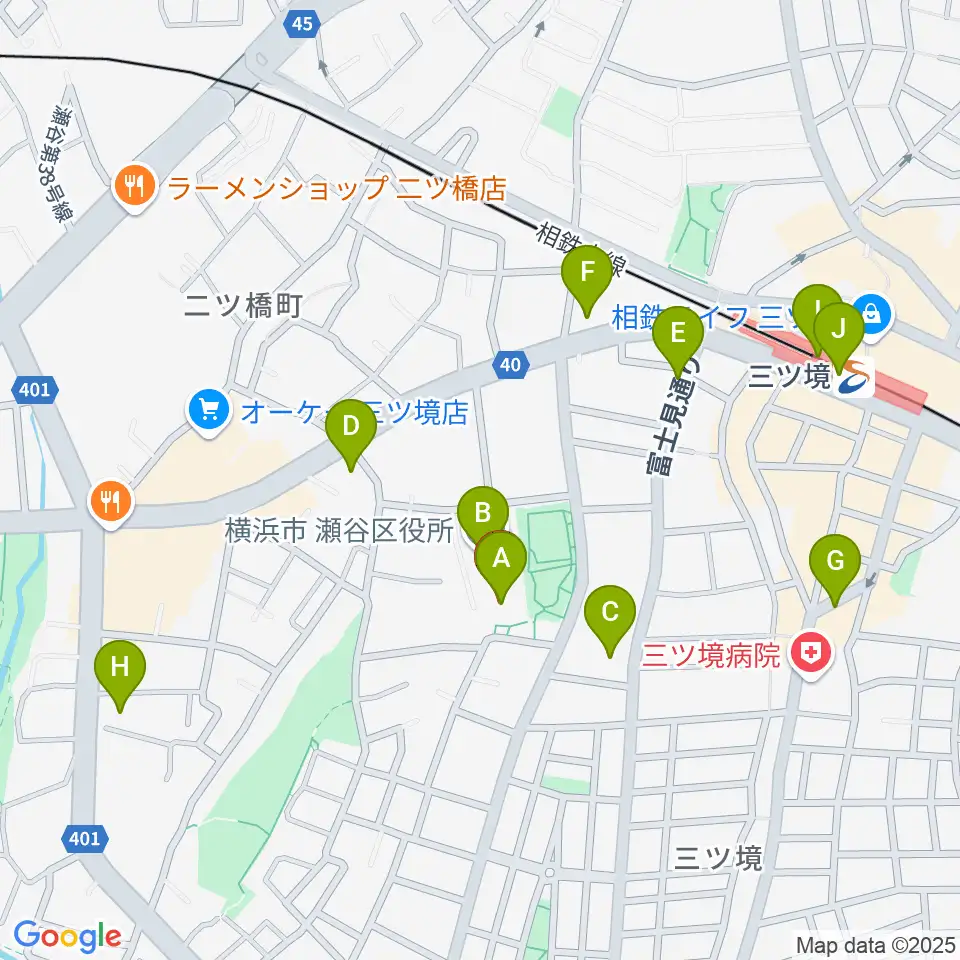 横浜市瀬谷公会堂周辺のコンビニエンスストア一覧地図