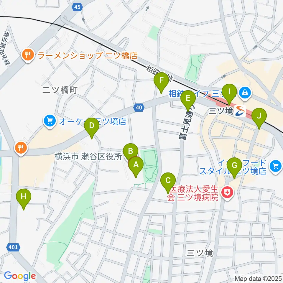 横浜市瀬谷公会堂周辺のコンビニエンスストア一覧地図