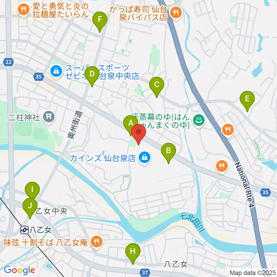 MIFA Football Park 仙台周辺のコンビニエンスストア一覧地図