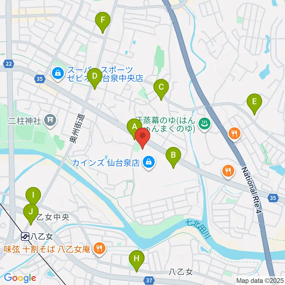 MIFA Football Park 仙台周辺のコンビニエンスストア一覧地図