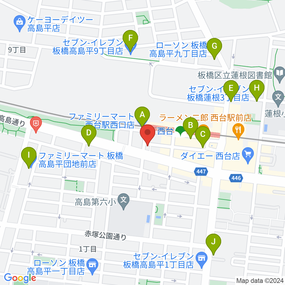 音教学院周辺のコンビニエンスストア一覧地図