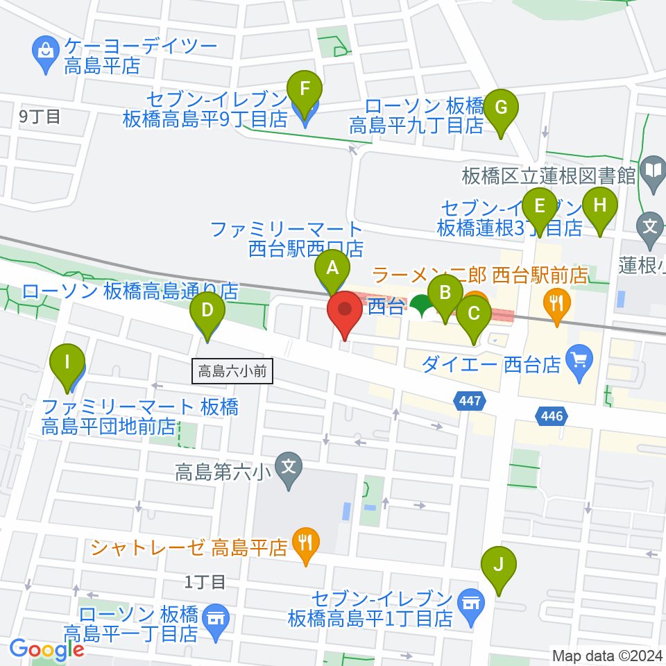 音教学院周辺のコンビニエンスストア一覧地図