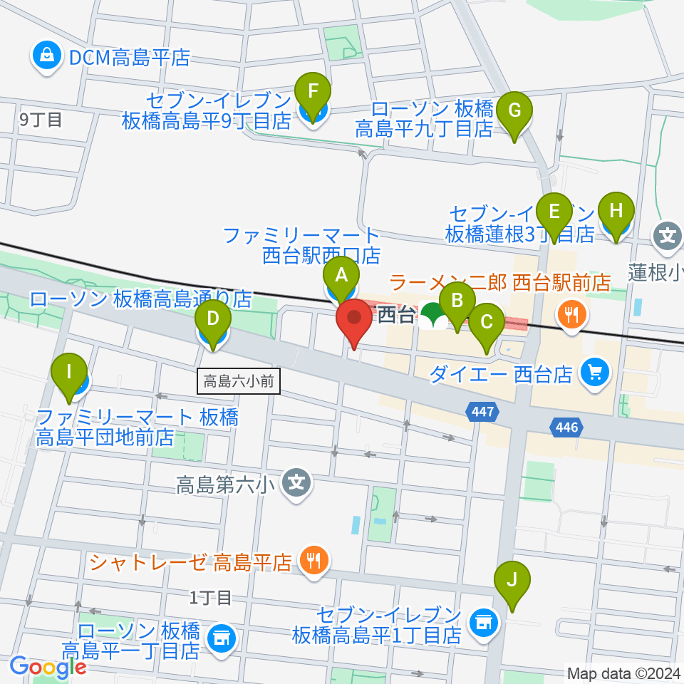 音教学院周辺のコンビニエンスストア一覧地図