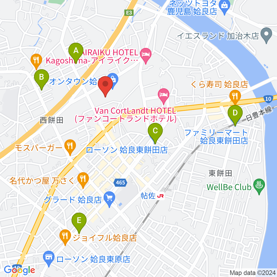 あいらびゅーFM周辺のコンビニエンスストア一覧地図