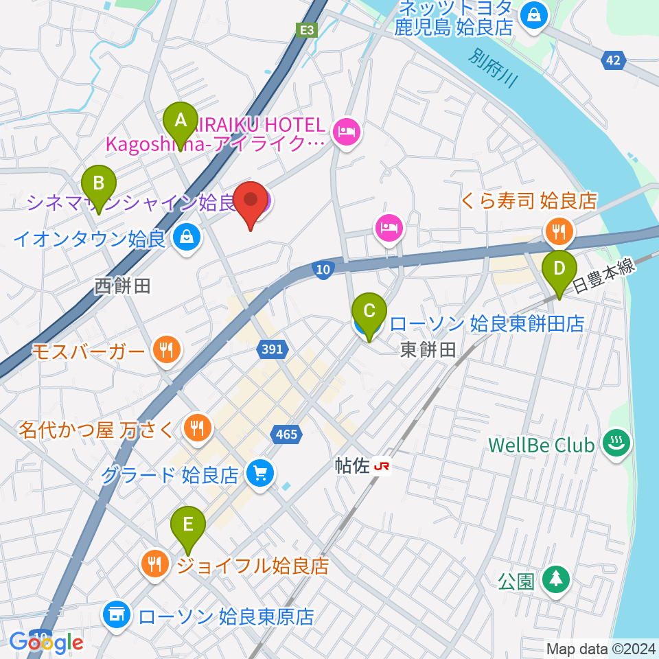 あいらびゅーFM周辺のコンビニエンスストア一覧地図