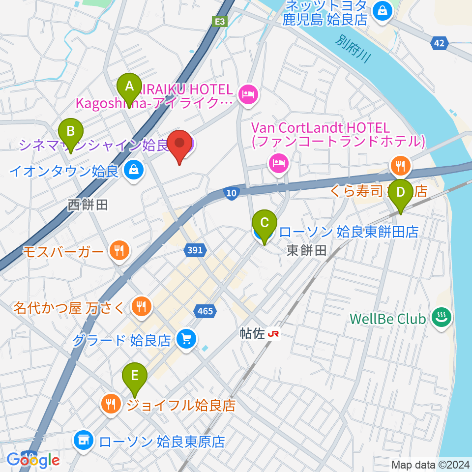 あいらびゅーFM周辺のコンビニエンスストア一覧地図