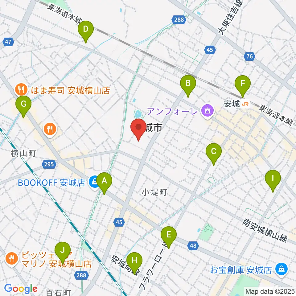 安城市民会館周辺のコンビニエンスストア一覧地図