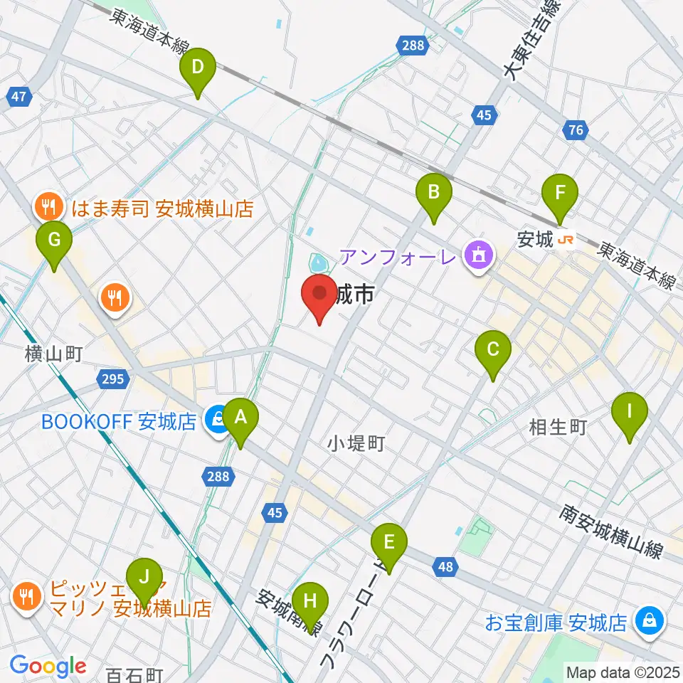 安城市民会館周辺のコンビニエンスストア一覧地図