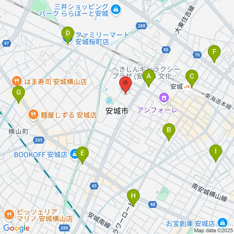 へきしんギャラクシープラザ周辺のコンビニエンスストア一覧地図