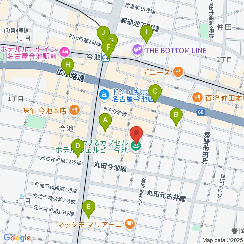 今池イマーゴ周辺のコンビニエンスストア一覧地図