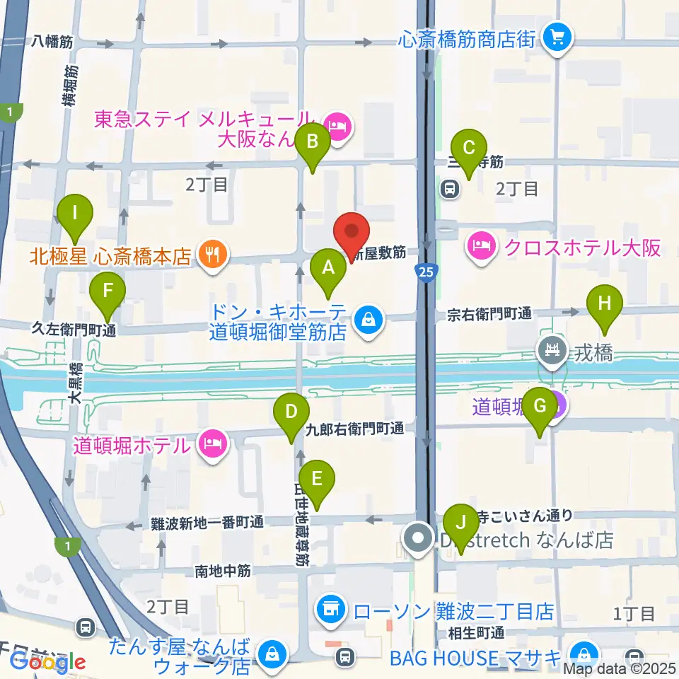 心斎橋PANHEAD GROOVE周辺のコンビニエンスストア一覧地図