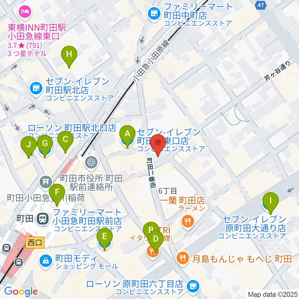 町田HERBIE周辺のコンビニエンスストア一覧地図