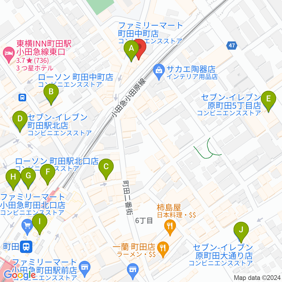 SEALミュージックスクール町田校周辺のコンビニエンスストア一覧地図