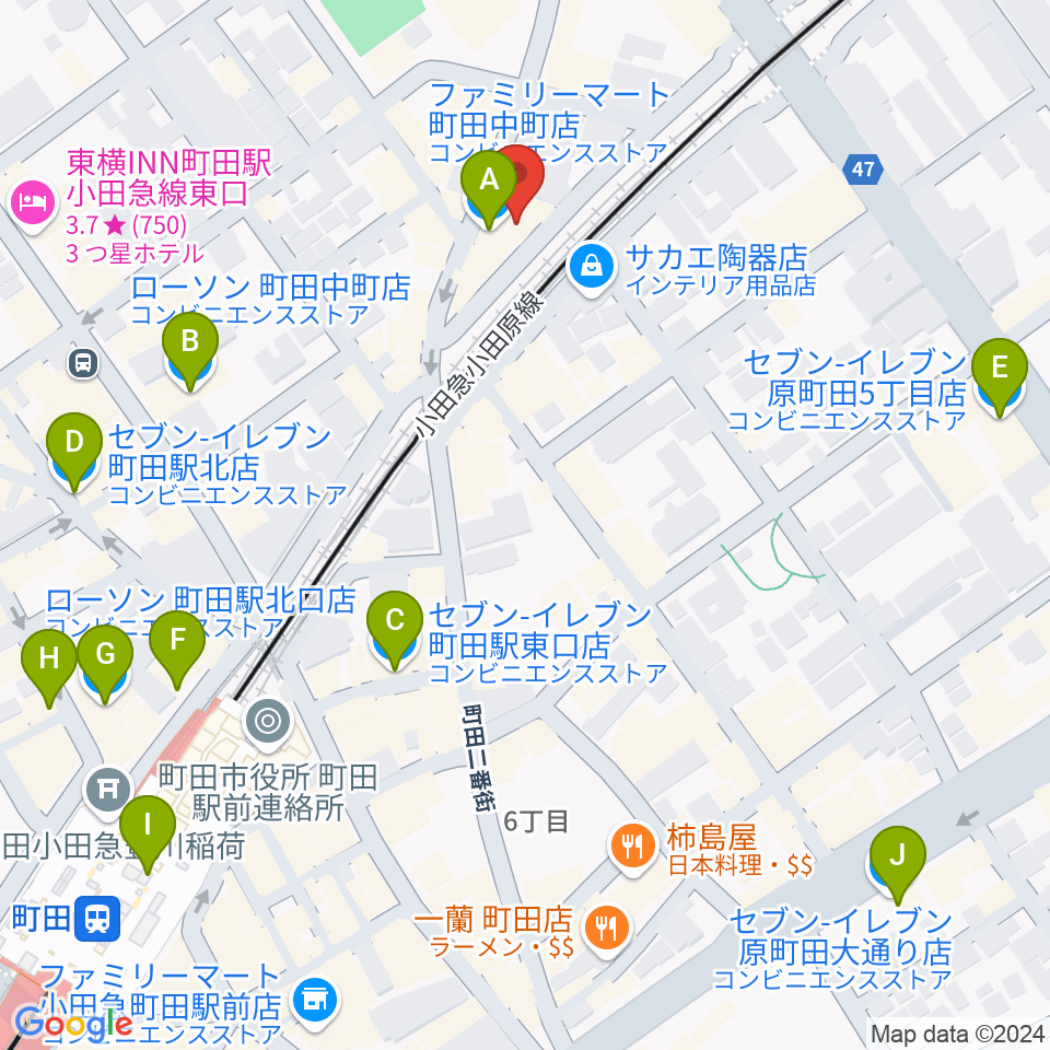 SEALミュージックスクール町田校周辺のコンビニエンスストア一覧地図