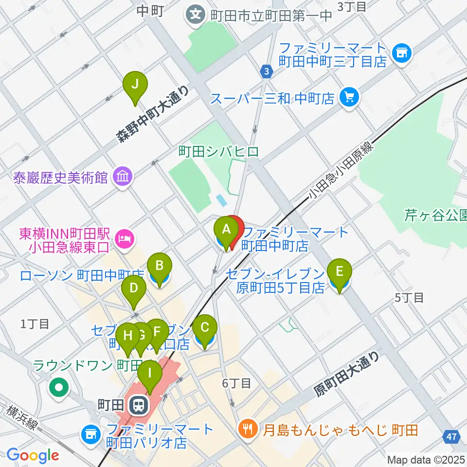 SEALミュージックスクール町田校周辺のコンビニエンスストア一覧地図