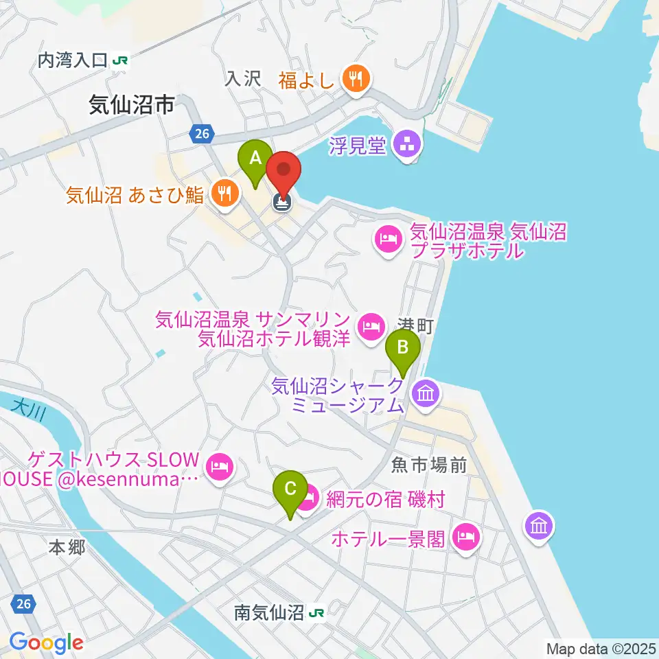 ラヂオ気仙沼 ぎょっとエフエム周辺のコンビニエンスストア一覧地図