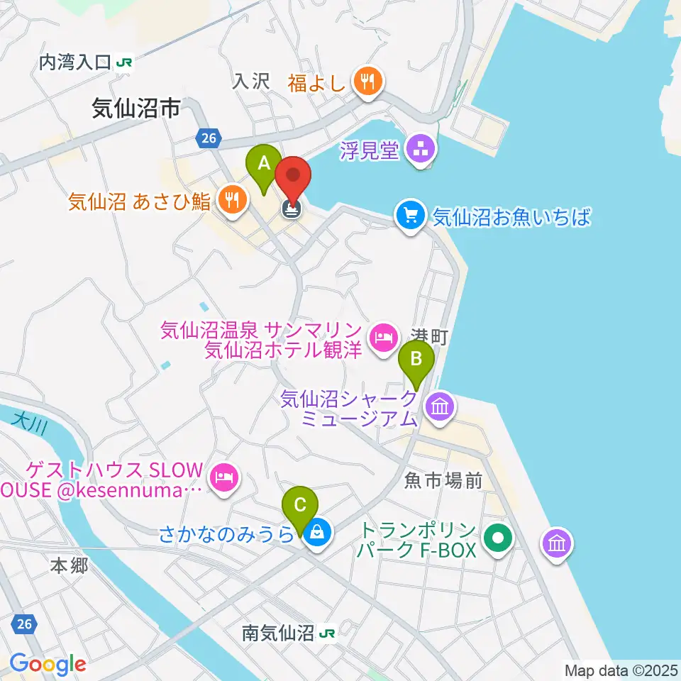ラヂオ気仙沼 ぎょっとエフエム周辺のコンビニエンスストア一覧地図