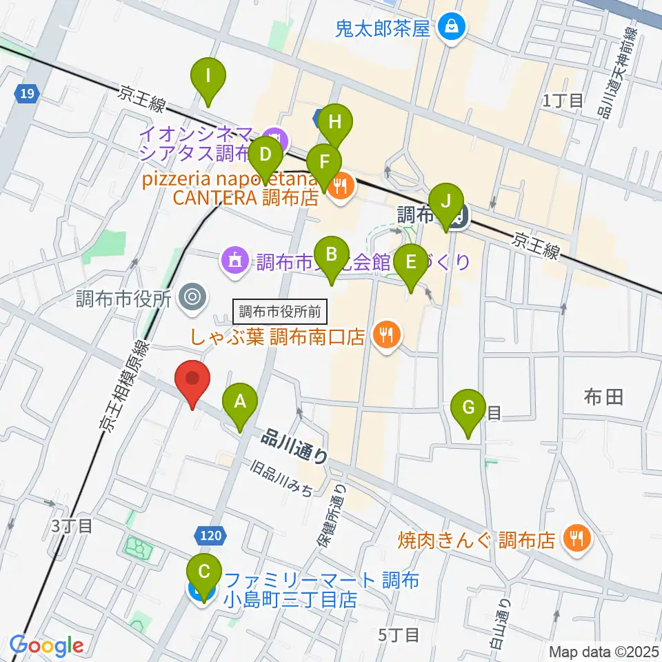 調布ヴァイオリン周辺のコンビニエンスストア一覧地図